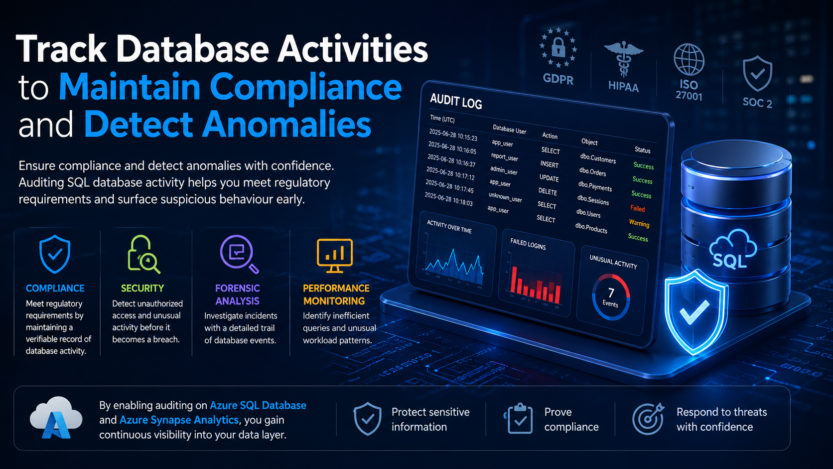 Track Database Activities to Maintain Compliance and Detect Anomalies